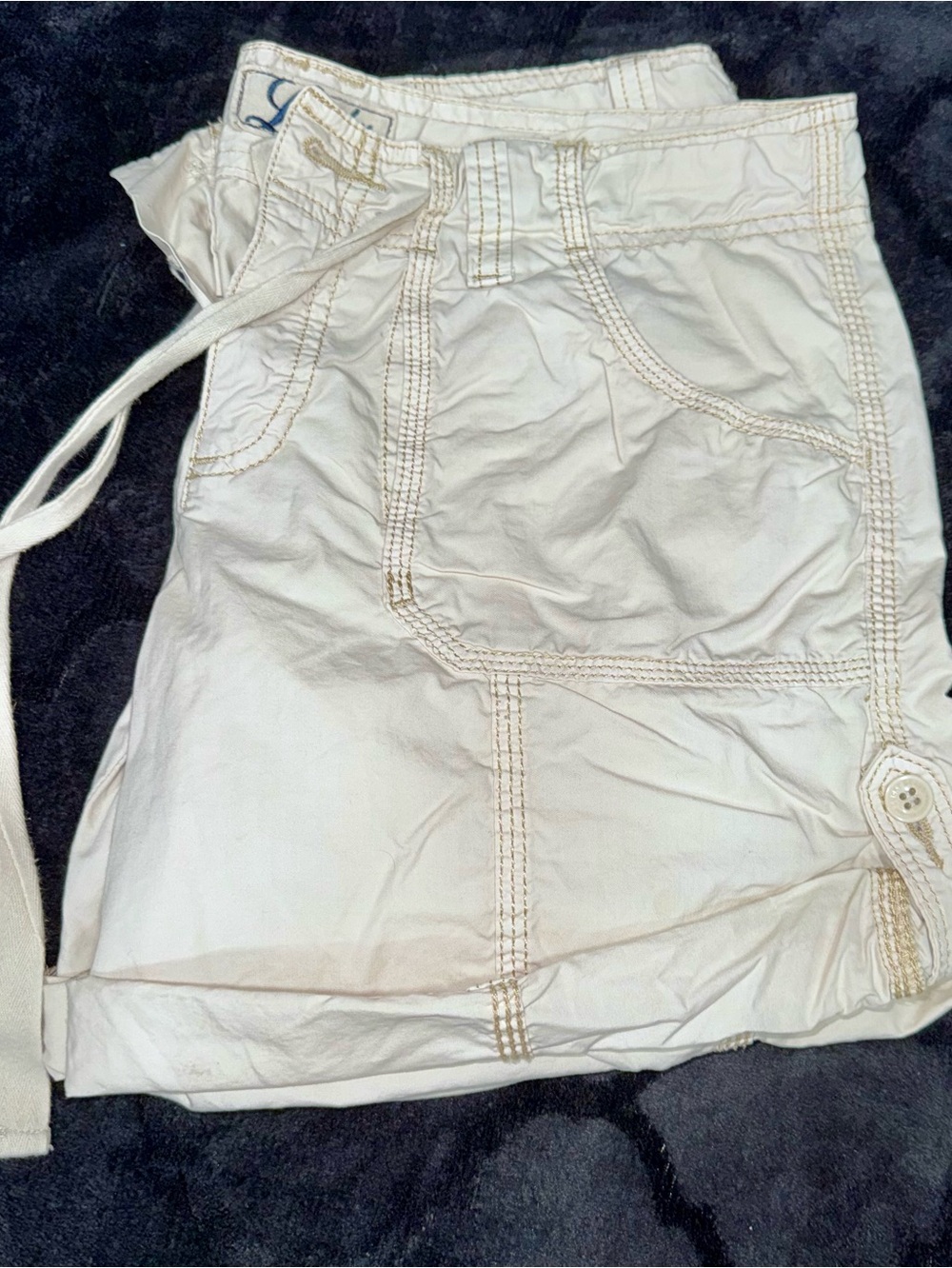 Lucky Brand Cream Utility Drawstring Shorts